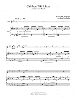 page one of Children Will Listen (from Into The Woods) (Flute and Piano)