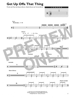 page one of Get Up Offa That Thing (Drum Chart)