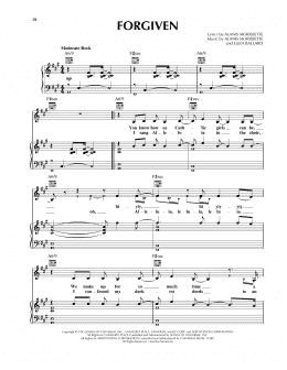 page one of Forgiven (Piano, Vocal & Guitar Chords (Right-Hand Melody))