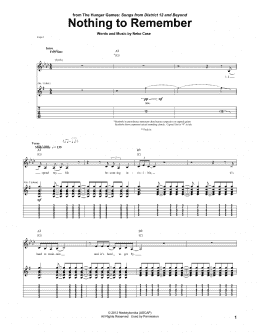 page one of Nothing To Remember (from The Hunger Games) (Guitar Tab)