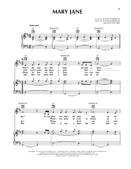 page one of Mary Jane (Piano, Vocal & Guitar Chords (Right-Hand Melody))