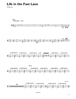 page one of Life In The Fast Lane (Drum Chart)