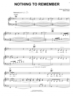 page one of Nothing To Remember (from The Hunger Games) (Piano, Vocal & Guitar Chords (Right-Hand Melody))