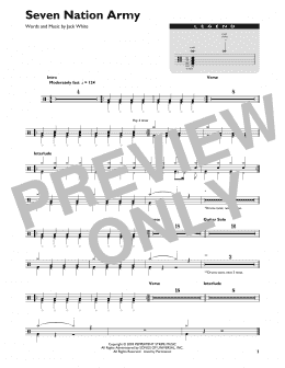 page one of Seven Nation Army (Drum Chart)