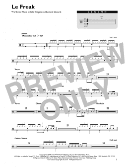 page one of Le Freak (Drum Chart)