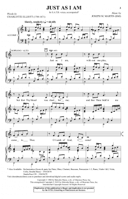 page one of Just As I Am (SATB Choir)