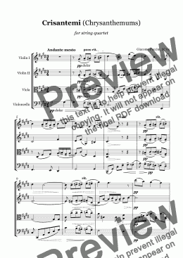 page one of G. Puccini - CRISANTEMI - string quartet