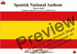 page one of Spanish National Anthem ''Marcha Real'' for String Orchestra (Short version)