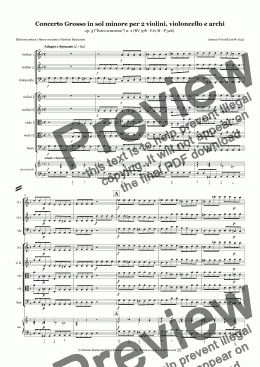 page one of Concerto Grosso in sol minore per 2 violini, violoncello e archi