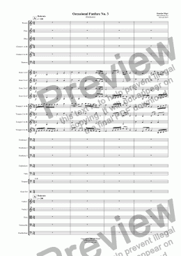page one of Occasional Fanfare No. 3 (Orchestra)