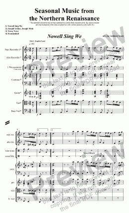 page one of Seasonal Music from the Northern Renaissance 