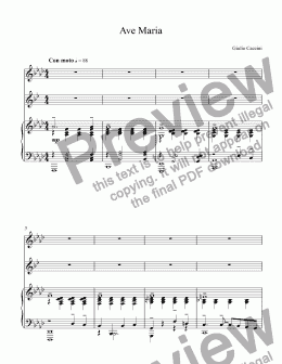 page one of Caccini - Ave Maria - Bb trumpet, flute, piano