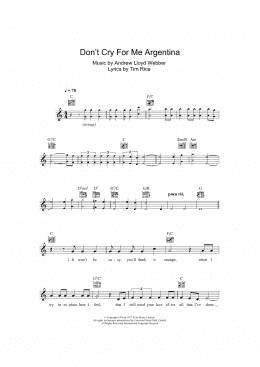 page one of Don't Cry For Me Argentina (from Evita) (Lead Sheet / Fake Book)