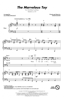 page one of The Marvelous Toy (arr. Alan Billingsley) (3-Part Mixed Choir)