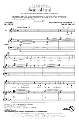 page one of Round And Round (from The Voice) (arr. Ed Lojeski) (SSA Choir)