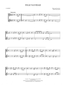 page one of Feliz Navidad (Clarinet Duet)