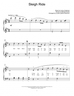 page one of Sleigh Ride (arr. Lynda Lybeck-Robinson) (Educational Piano)