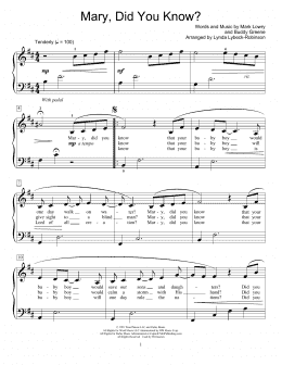 page one of Mary, Did You Know? (arr. Lynda Lybeck-Robinson) (Educational Piano)