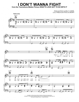 page one of I Don't Wanna Fight (Piano, Vocal & Guitar Chords (Right-Hand Melody))