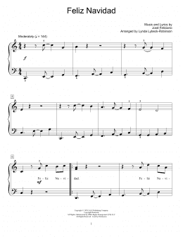 page one of Feliz Navidad (arr. Lynda Lybeck-Robinson) (Educational Piano)