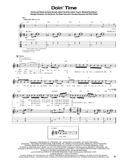 page one of Doin' Time (Guitar Tab)