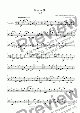 page one of Bourveille No. 3 - Violoncello