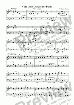 page one of Nine Little Dances for Piano