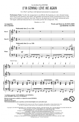 page one of (I'm Gonna) Love Me Again (from Rocketman) (arr. Ed Lojeski) (2-Part Choir)