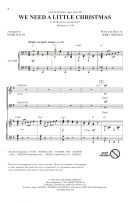 page one of We Need A Little Christmas (from Mame) (arr. Mark Hayes) (SAB Choir)