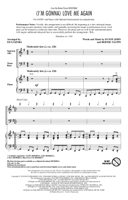 page one of (I'm Gonna) Love Me Again (from Rocketman) (arr. Ed Lojeski) (SATB Choir)