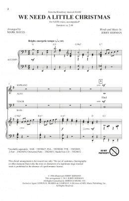 page one of We Need A Little Christmas (from Mame) (arr. Mark Hayes) (SATB Choir)