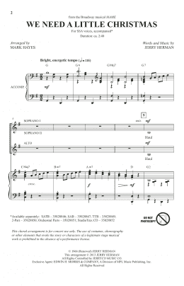 page one of We Need A Little Christmas (from Mame) (arr. Mark Hayes) (SSA Choir)