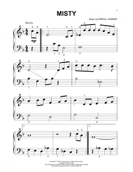 page one of Misty (Beginning Piano Solo)