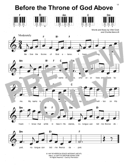 page one of Before The Throne Of God Above (Super Easy Piano)