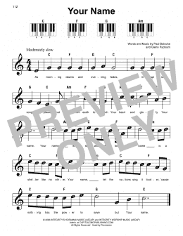 page one of Your Name (Super Easy Piano)