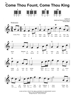 page one of Come Thou Fount, Come Thou King (Super Easy Piano)