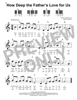 page one of How Deep The Father's Love For Us (Super Easy Piano)