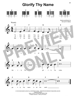 page one of Glorify Thy Name (Super Easy Piano)