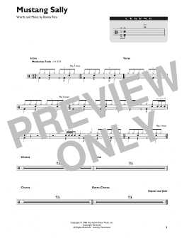 page one of Mustang Sally (Drum Chart)