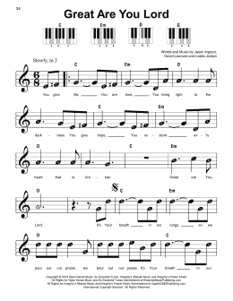 page one of Great Are You Lord (Super Easy Piano)