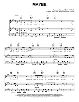page one of Maybe (Piano, Vocal & Guitar Chords (Right-Hand Melody))