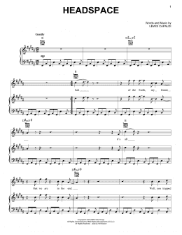 page one of Headspace (Piano, Vocal & Guitar Chords (Right-Hand Melody))