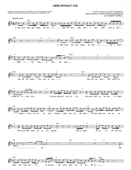 page one of Here Without You (Lead Sheet / Fake Book)