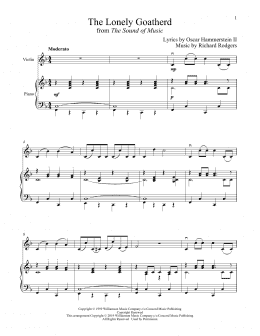 page one of The Lonely Goatherd (from The Sound of Music) (Violin and Piano)