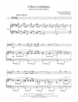 page one of I Have Confidence (from The Sound of Music) (Cello and Piano)