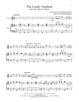 page one of The Lonely Goatherd (from The Sound of Music) (Flute and Piano)