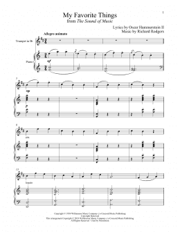 page one of My Favorite Things (from The Sound of Music) (Trumpet and Piano)