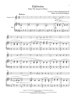 page one of Edelweiss (from The Sound of Music) (Trumpet and Piano)