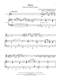 page one of Maria (from The Sound of Music) (Violin and Piano)