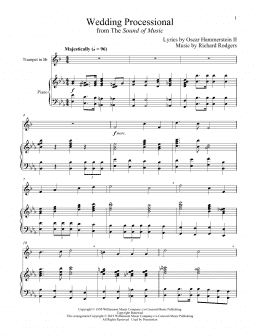 page one of Wedding Processional (from The Sound of Music) (Trumpet and Piano)